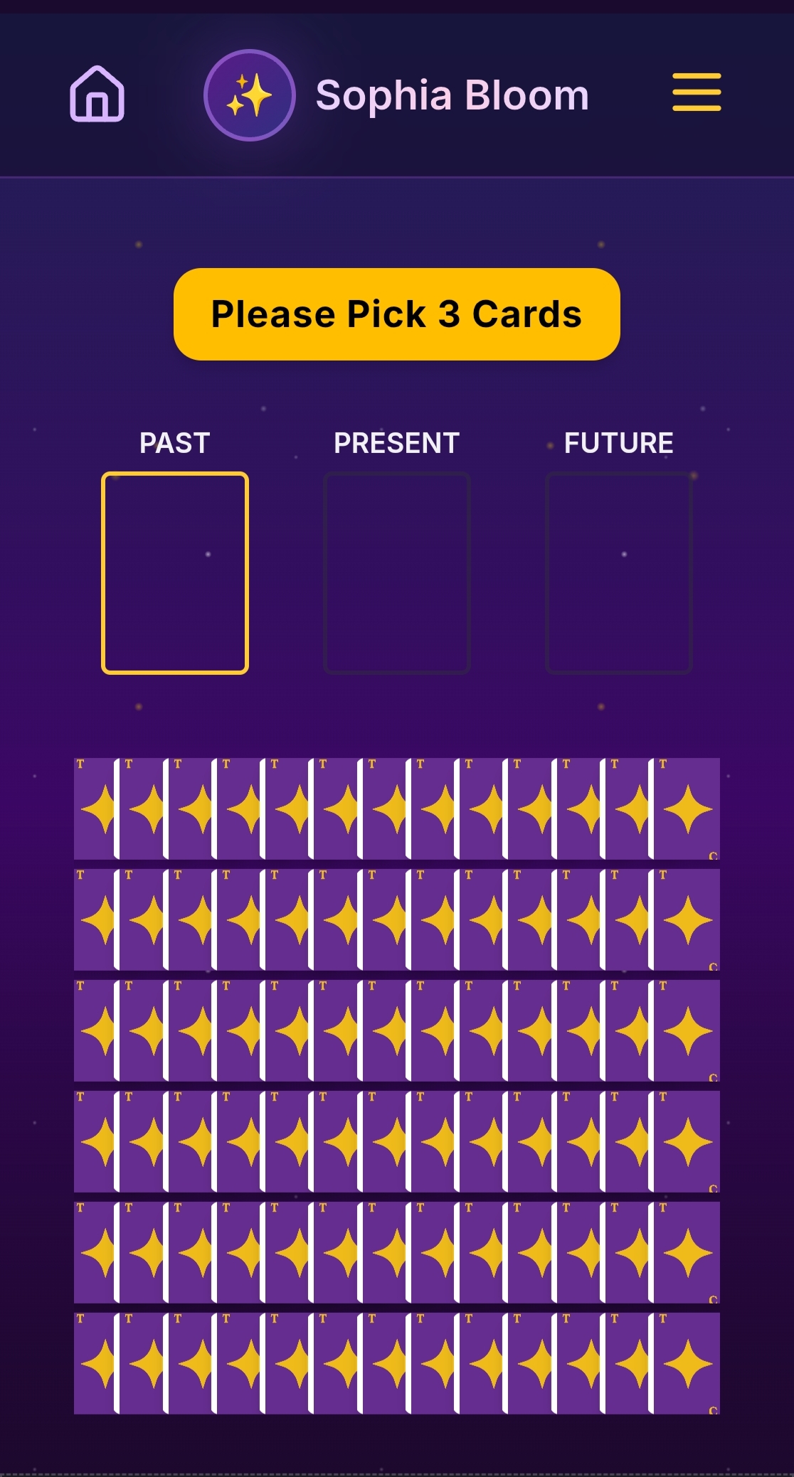 Select three cards for your reading